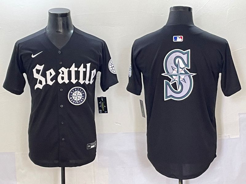 Men 2025 Seattle Mariners Blank black Five generations Joint Name Nike MLB Jersey style 13->seattle mariners->MLB Jersey